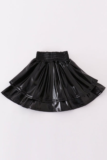 Chic Shine Black Metallic Skirt for Girls 🖤✨ - Blue Marc