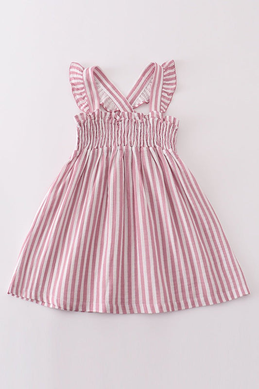 Chic Striped Smocked Dress – Effortless Style for Little Trendsetters - Blue Marc