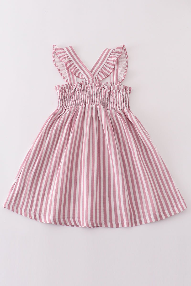 Chic Striped Smocked Dress – Effortless Style for Little Trendsetters - Blue Marc