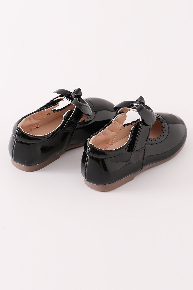 Classic Black Mary Jane Shoes with Bow Accent – Perfect for Dressy Occasions - Blue Marc