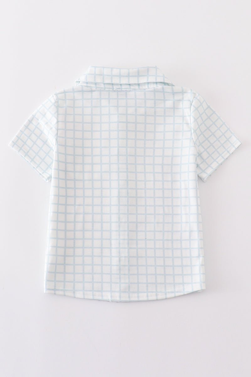 Classic Boys' Button - Up Shirt – Lightweight & Stylish for Any Occasion - Blue Marc