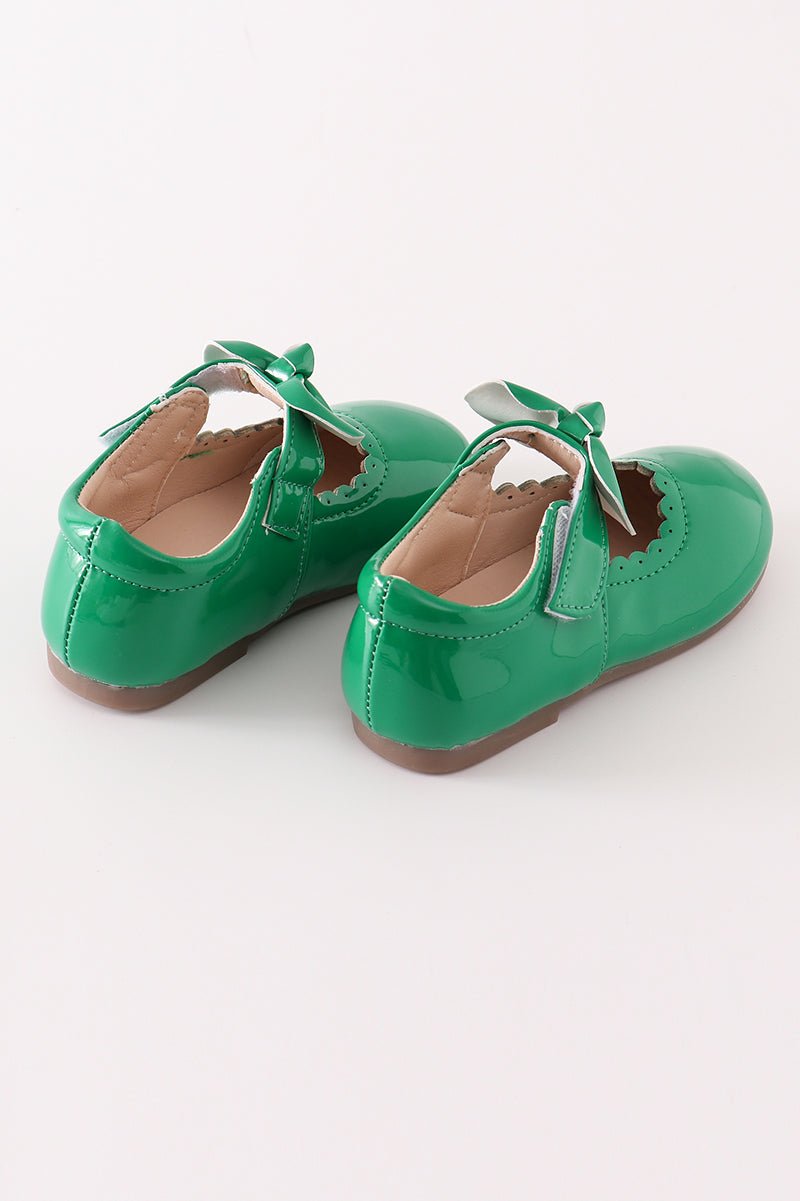 Classic Green Mary Jane Shoes with Bow Accent – Stylish and Comfortable Footwear - Blue Marc