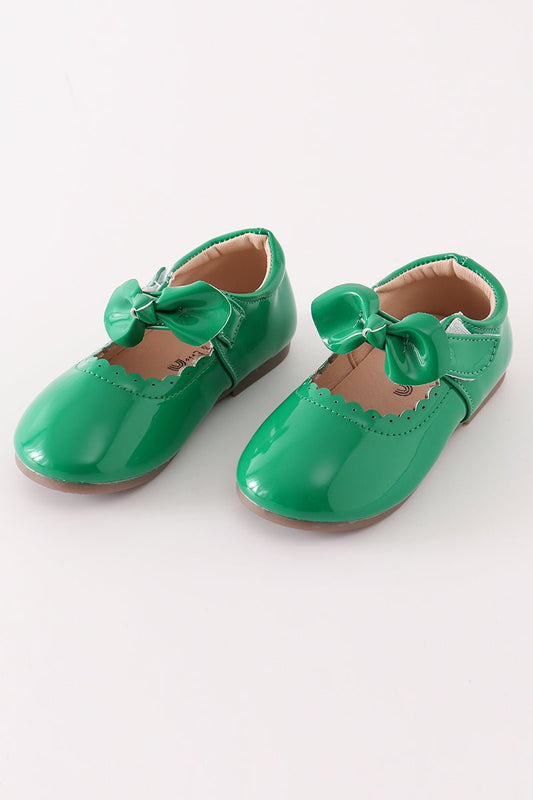 Classic Green Mary Jane Shoes with Bow Accent – Stylish and Comfortable Footwear - Blue Marc