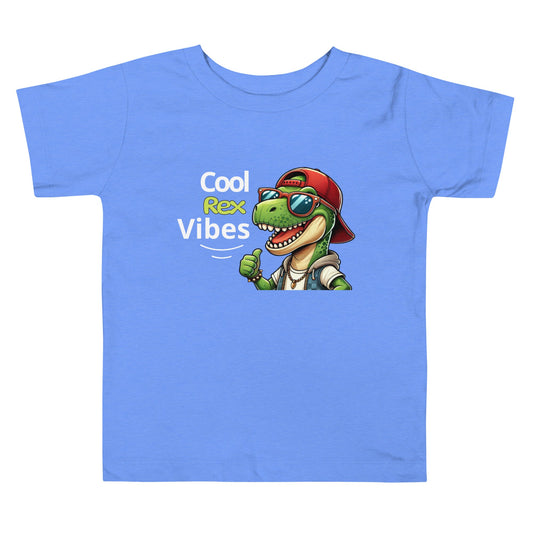 Cool Rex Vibes - Boys' Fun T - Rex Shirt - Blue Marc