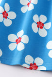 Countryside Charm Floral Plaid Dress - Blue Marc