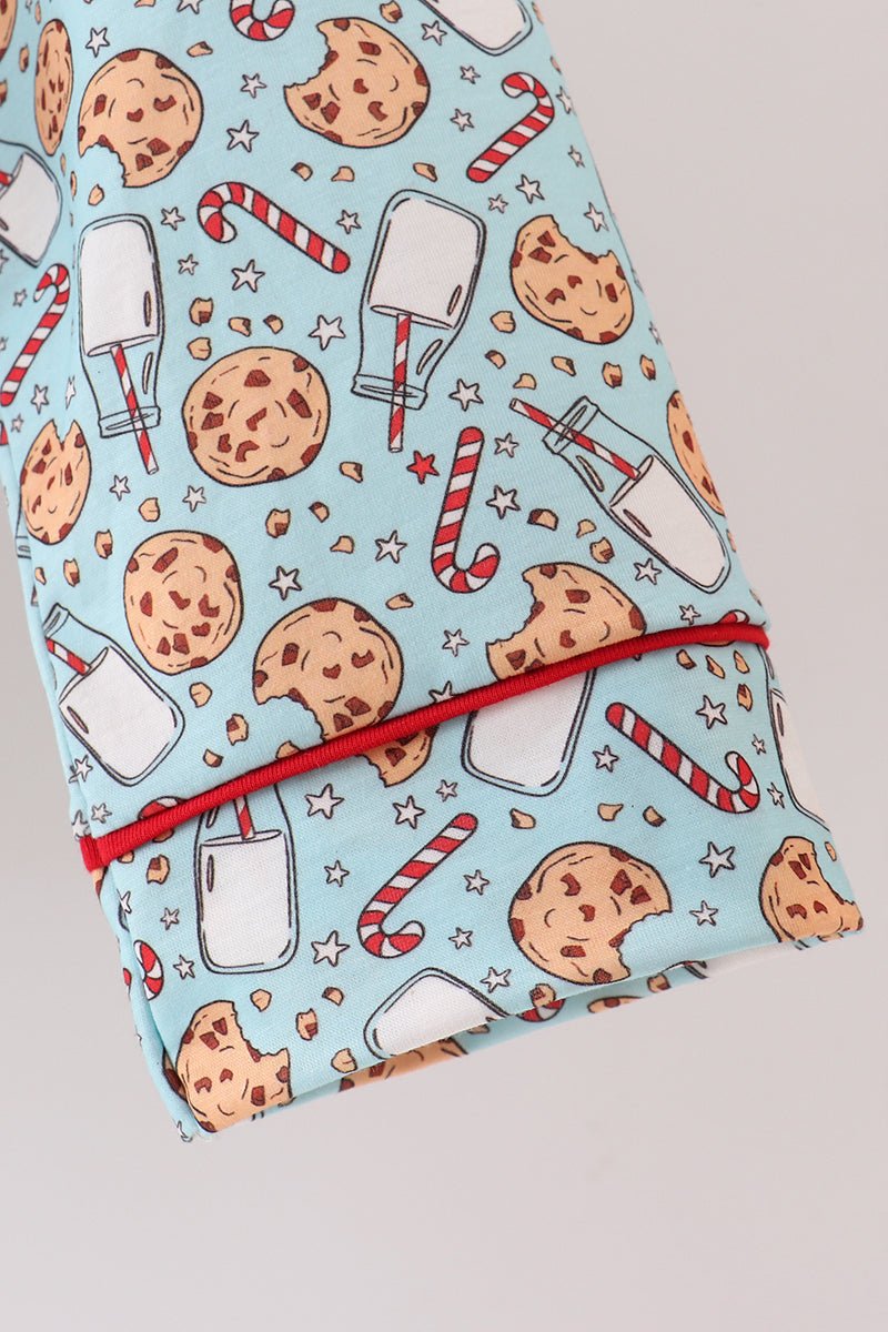 Cozy Cookie & Milk Boys Holiday Pajama Set - Blue Marc