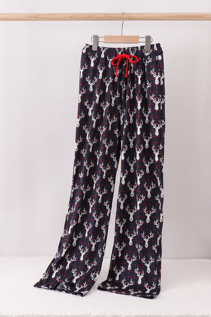 🦌 Cozy Luxe Reindeer Lounge Pants for Moms - Blue Marc
