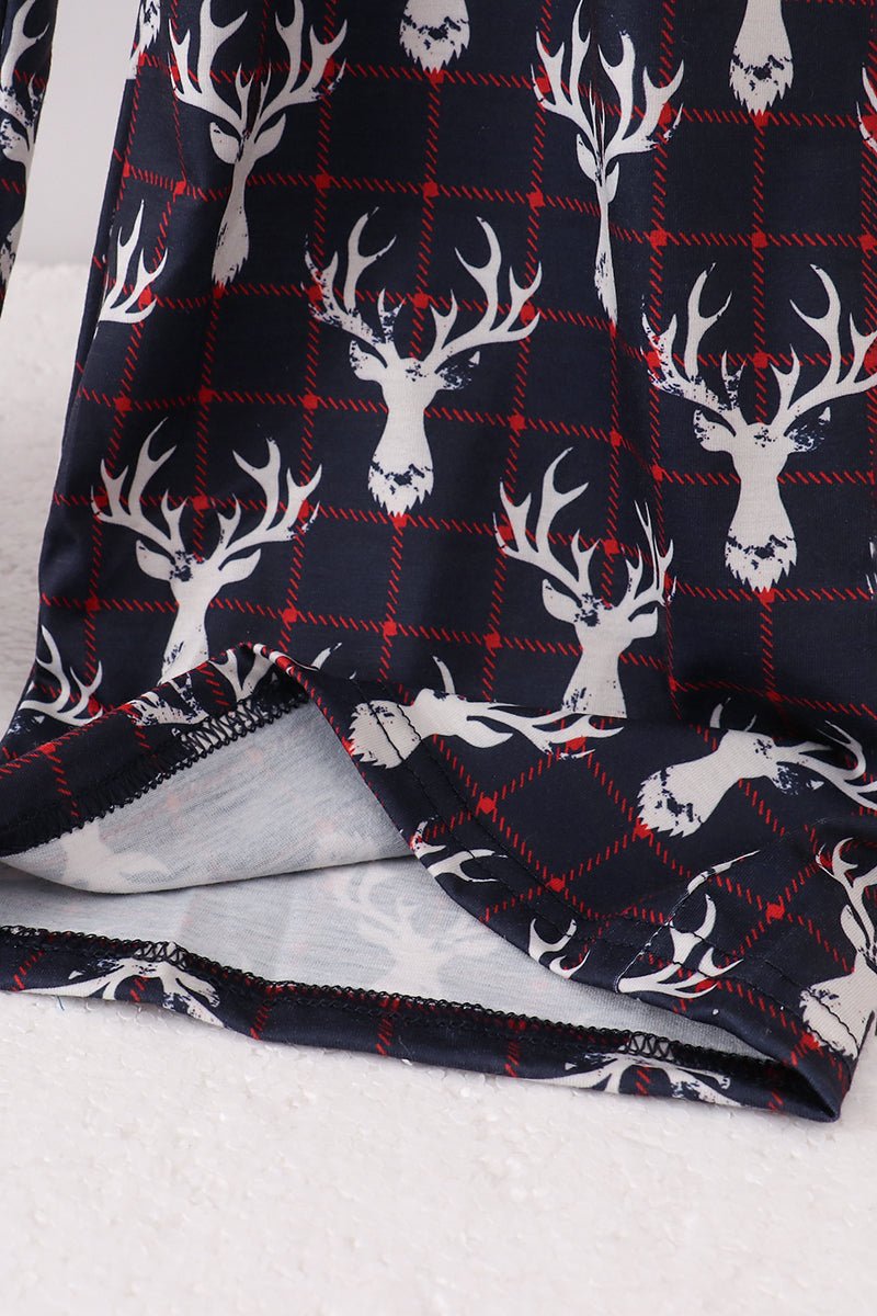 🦌 Cozy Luxe Reindeer Lounge Pants for Moms - Blue Marc
