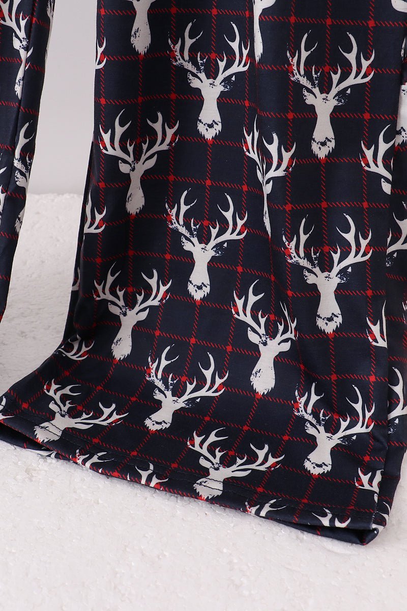 🦌 Cozy Luxe Reindeer Lounge Pants for Moms - Blue Marc