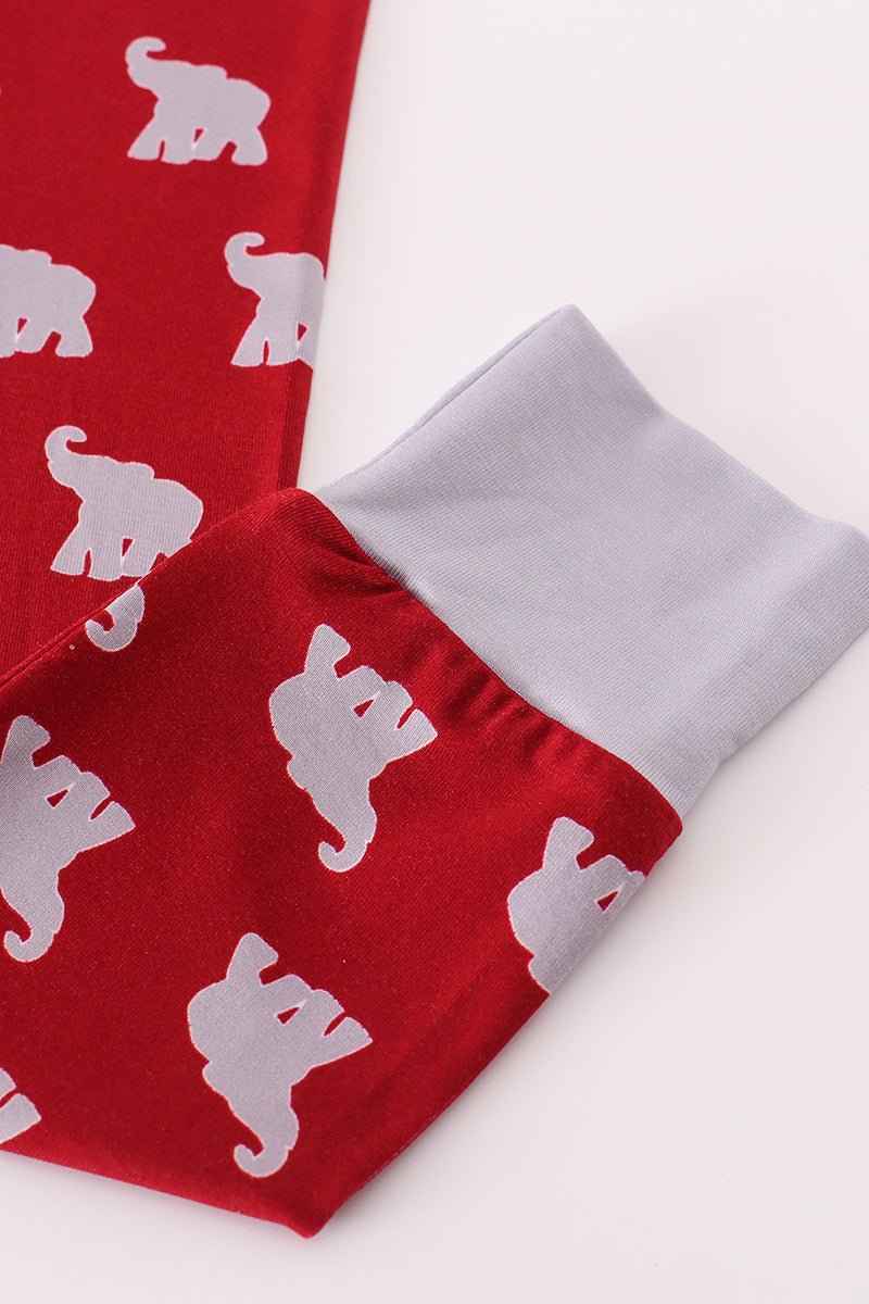 Cozy Red Elephant Pajama Set – Boys’ Long Sleeve Sleepwear - Blue Marc