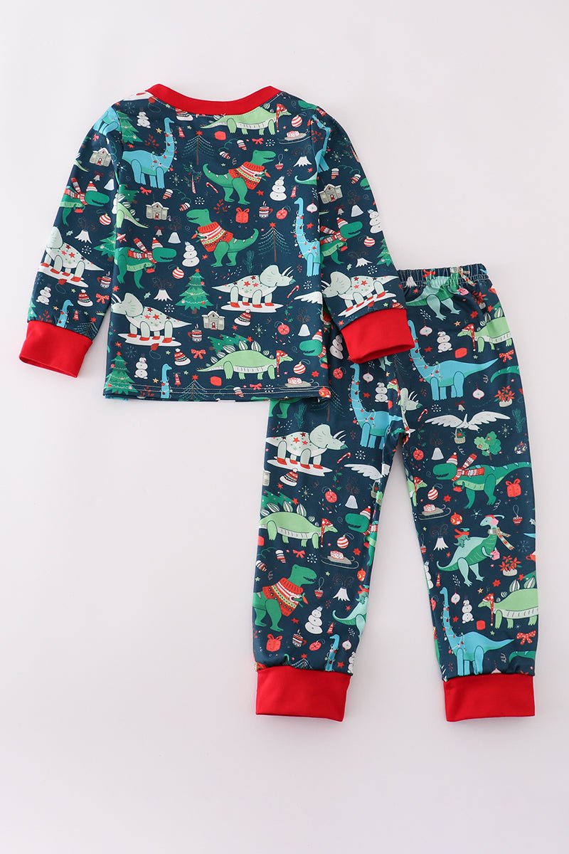 🦕 Dino Dreams Start Here – Cozy Boys PJ Set That Sparks Imagination! - Blue Marc