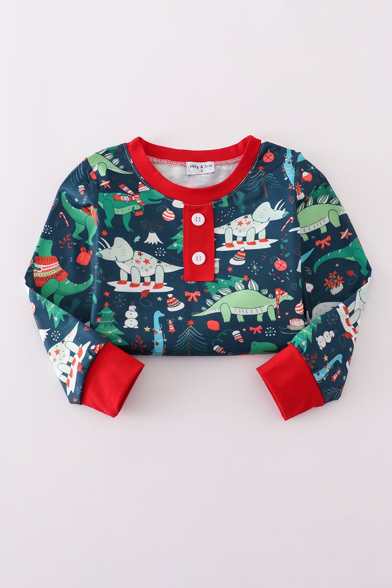 🦕 Dino Dreams Start Here – Cozy Boys PJ Set That Sparks Imagination! - Blue Marc