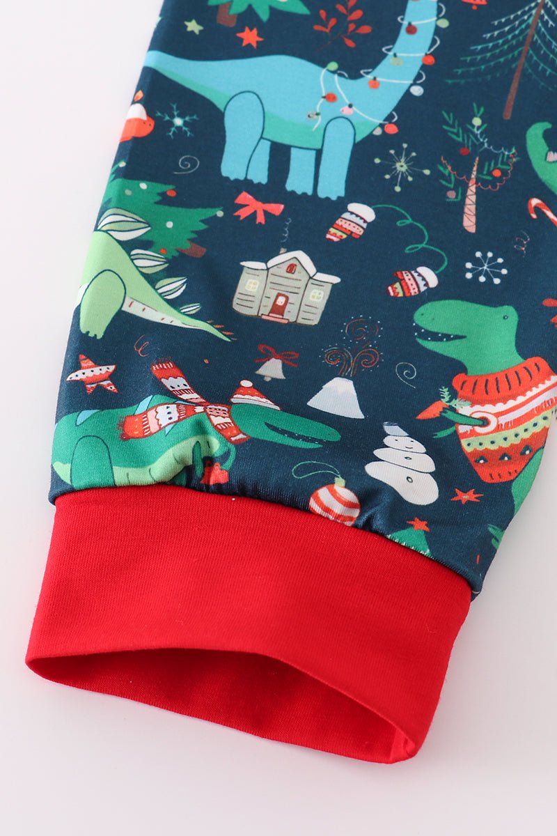 🦕 Dino Dreams Start Here – Cozy Boys PJ Set That Sparks Imagination! - Blue Marc