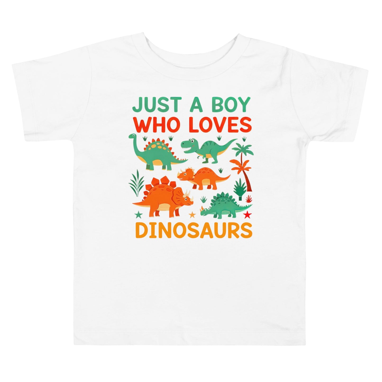 “Dino Lover” Toddler Short Sleeve Tee for Boys - Blue Marc