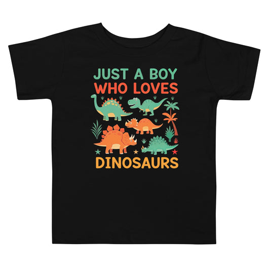 “Dino Lover” Toddler Short Sleeve Tee for Boys - Blue Marc