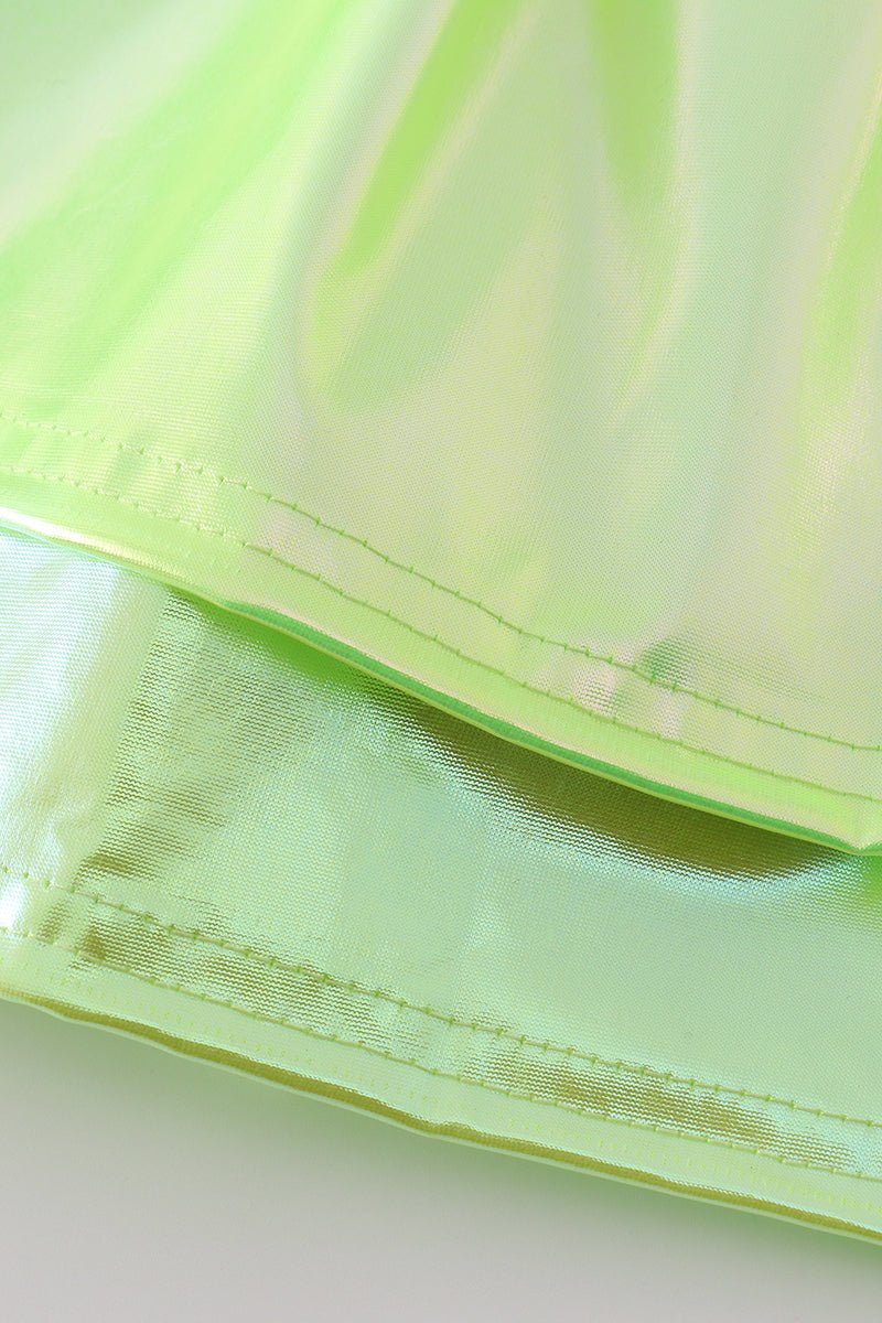 Electric Lime Metallic Skirt for Girls 💚✨ - Blue Marc