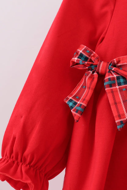 Festive Red Plaid Christmas Tree Tunic & Legging Set – Girls 2 - Piece - Blue Marc