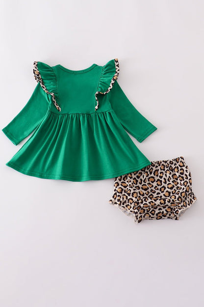 Fierce & Festive: Leopard Tree Holiday Baby Girl Set - Blue Marc
