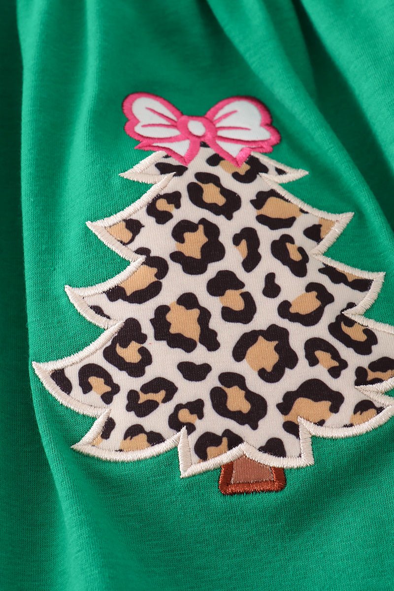 Fierce & Festive: Leopard Tree Holiday Baby Girl Set - Blue Marc