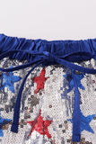 Firecracker Sequin Star Shorts - Blue Marc