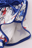Firecracker Sequin Star Shorts - Blue Marc