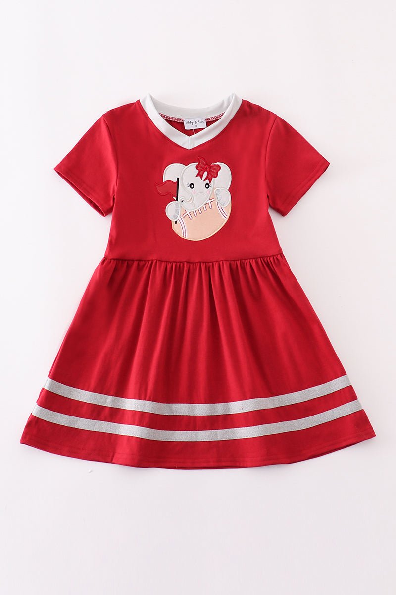 🏈 Game Day Glam Girls Dress – Elephant & Football Fan Style - Blue Marc