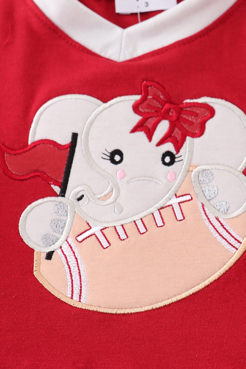 🏈 Game Day Glam Girls Dress – Elephant & Football Fan Style - Blue Marc