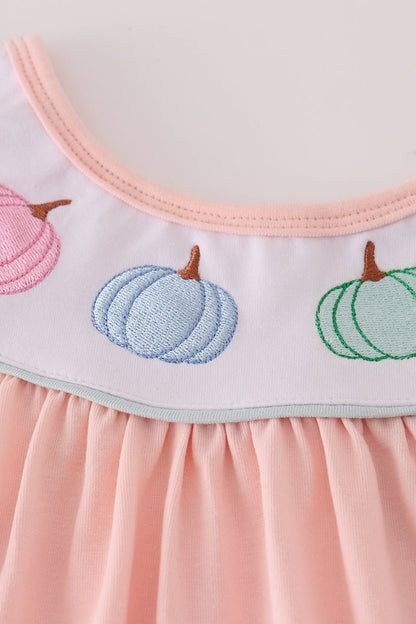 Girls Pumpkin Patch Flutter Sleeve Dress – Light Peach - Blue Marc