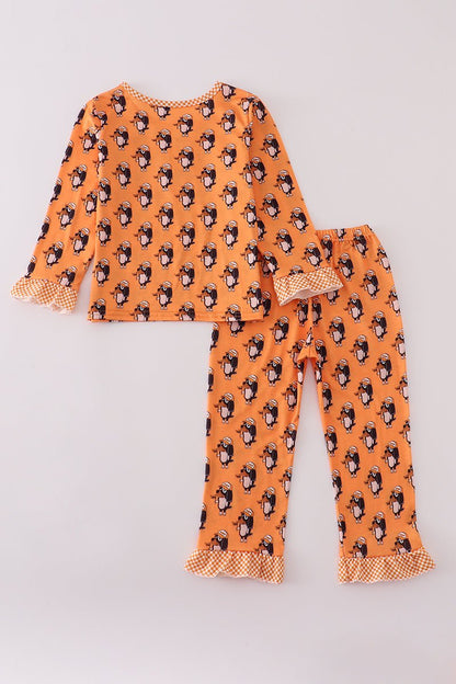 Girls Tennessee Orange Ruffle PJ Set – Vols Mascot Print - Blue Marc