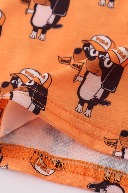 Girls Tennessee Orange Ruffle PJ Set – Vols Mascot Print - Blue Marc