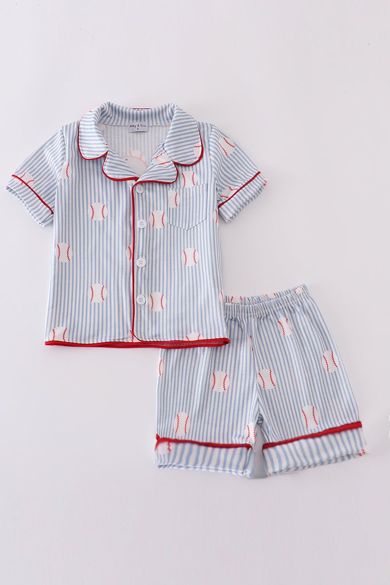 Grand Slam Boys’ Pajama Set – Comfy & Sporty Sleepwear ⚾💙 - Blue Marc