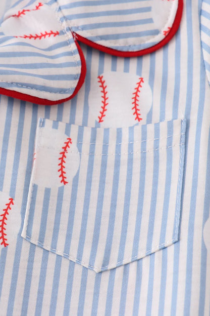 Grand Slam Boys’ Pajama Set – Comfy & Sporty Sleepwear ⚾💙 - Blue Marc