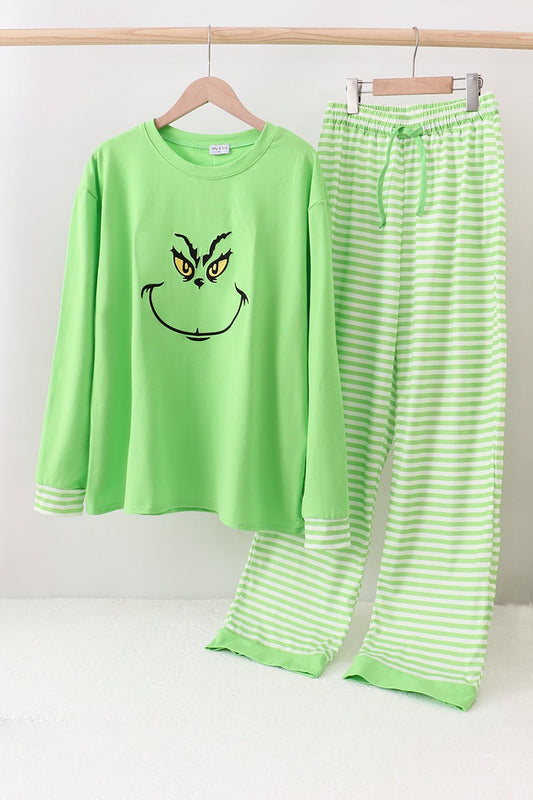 Grinch - Inspired Mommy Pajama Set – Holiday Loungewear - Blue Marc