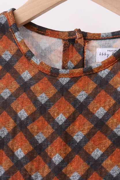 Harvest Plaid Twirl Dress – Classic Fall Style for Little Girls - Blue Marc