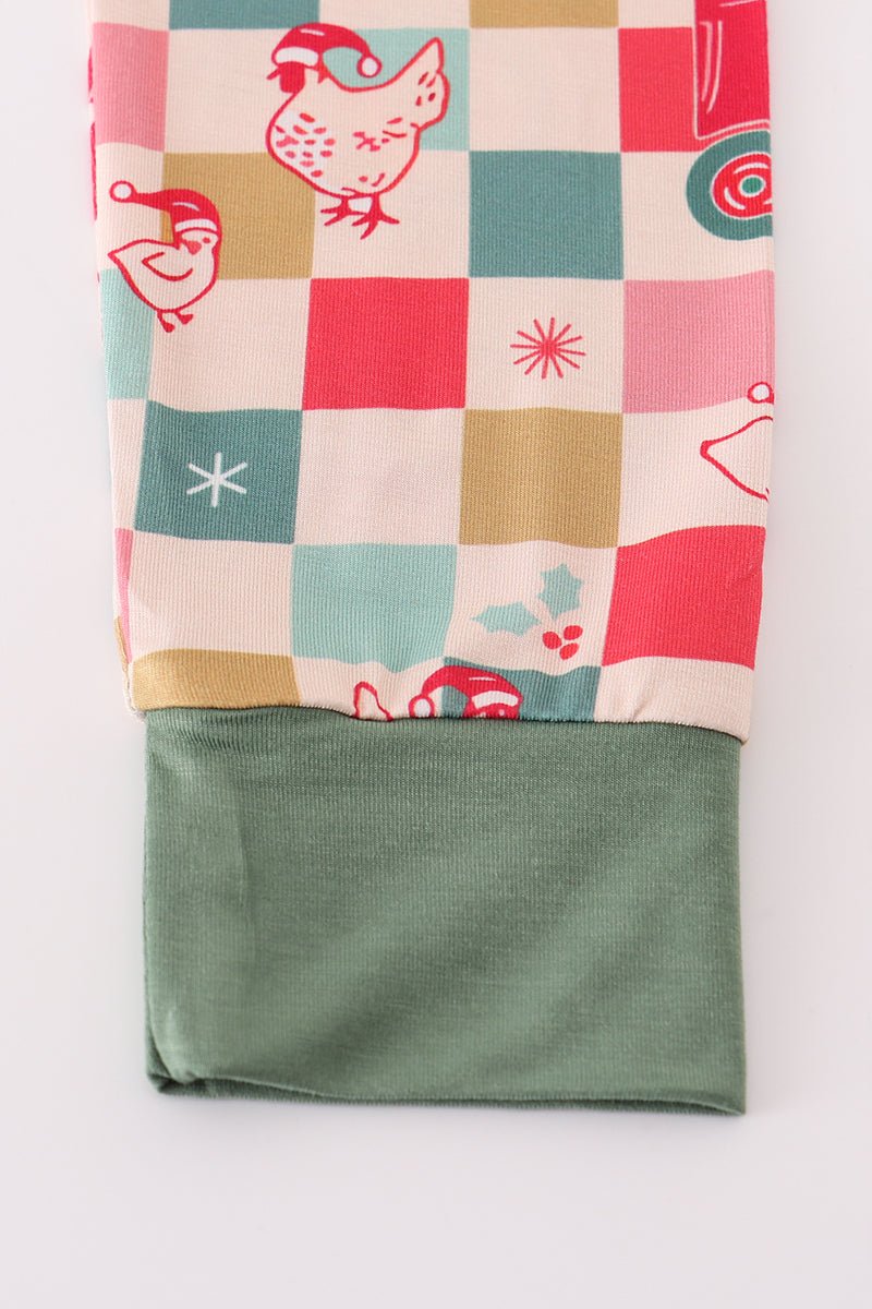 Holiday Patchwork Boys Pajama Set – Cozy Long Sleeve Sleepwear - Blue Marc