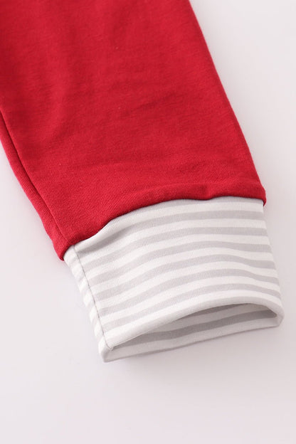 Holiday Red & White Elephant Jogger Set for Boys - Blue Marc