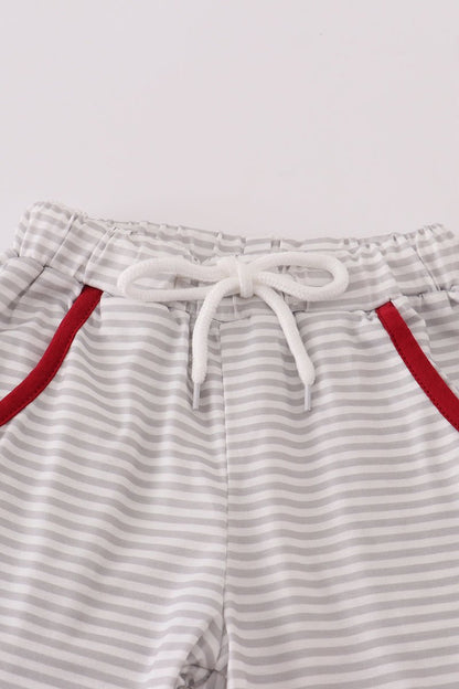 Holiday Red & White Elephant Jogger Set for Boys - Blue Marc