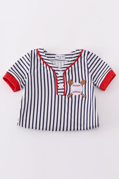 Home Run Baby Boy Romper – Classic Baseball Style ⚾❤️ - Blue Marc