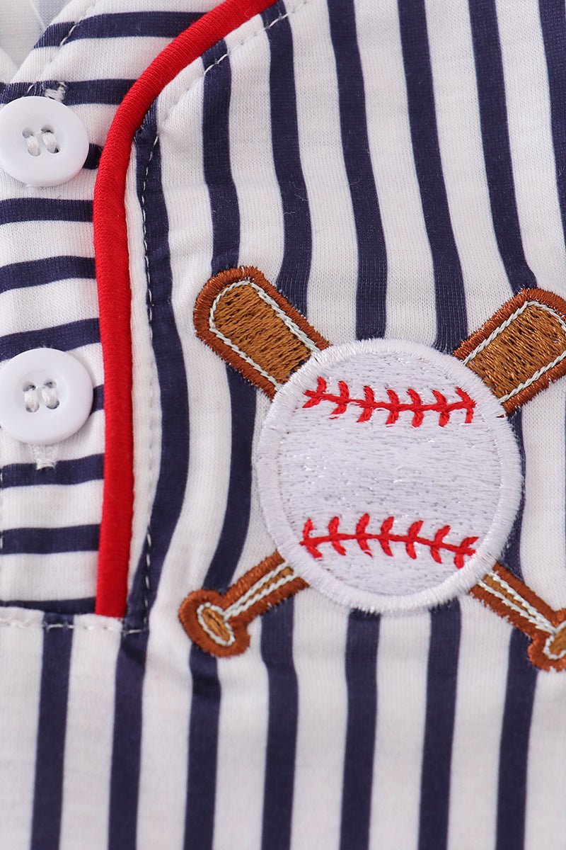 Home Run Baby Boy Romper – Classic Baseball Style ⚾❤️ - Blue Marc