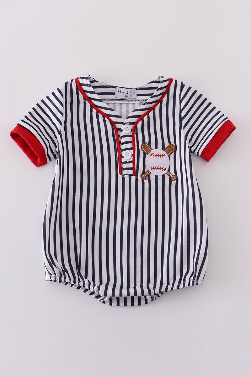 Home Run Baby Boy Romper – Classic Baseball Style ⚾❤️ - Blue Marc