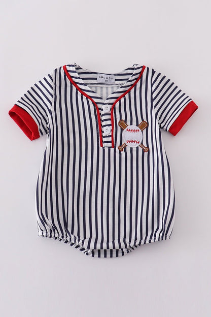 Home Run Baby Boy Romper – Classic Baseball Style ⚾❤️ - Blue Marc