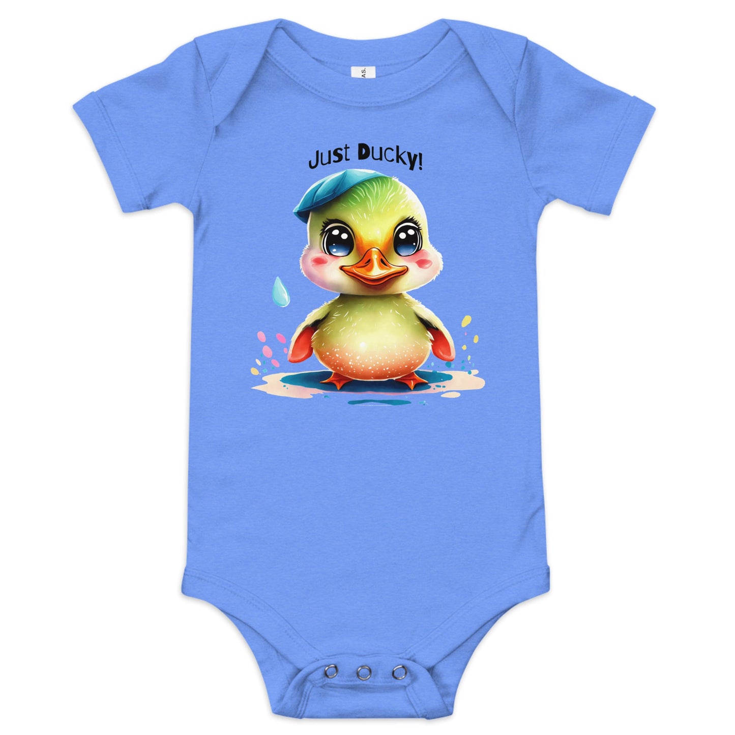 Just Ducky Short Sleeve Bodysuit - Blue Marc