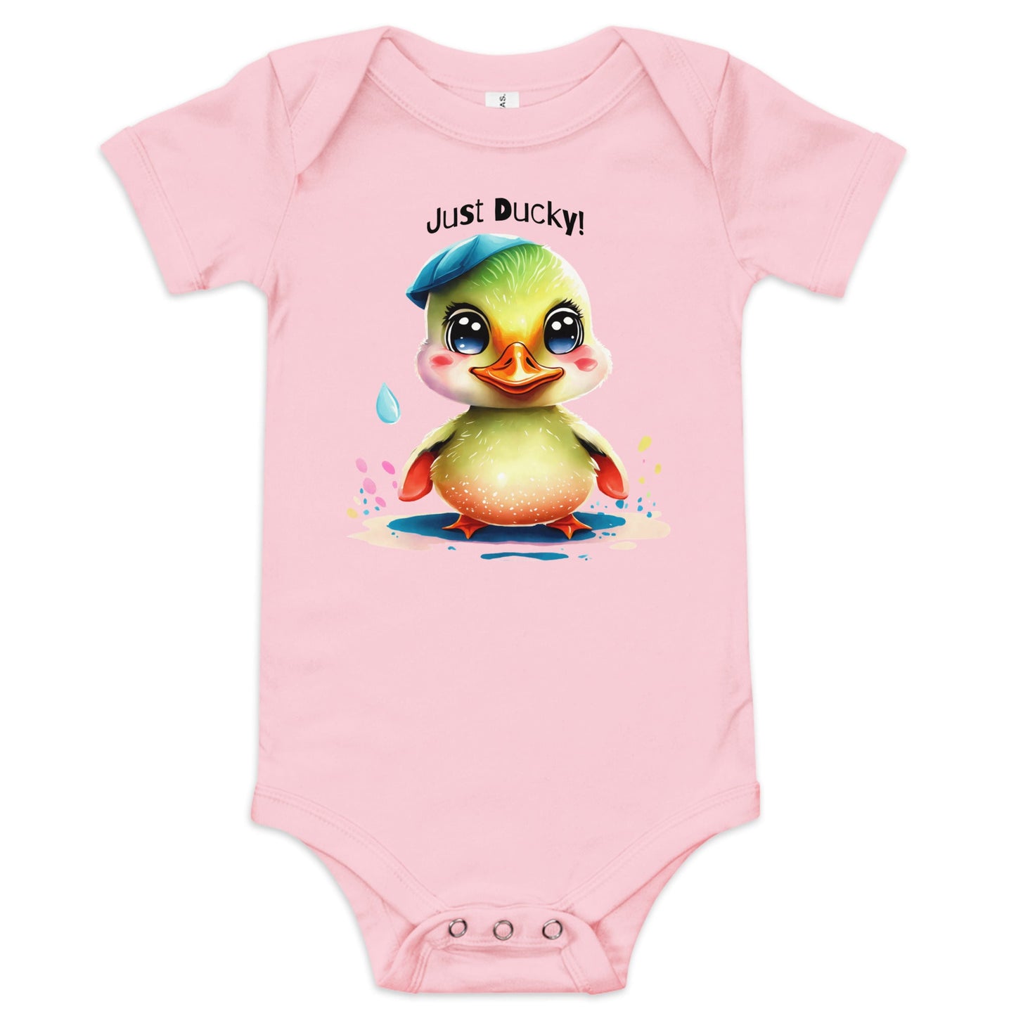 Just Ducky Short Sleeve Bodysuit - Blue Marc