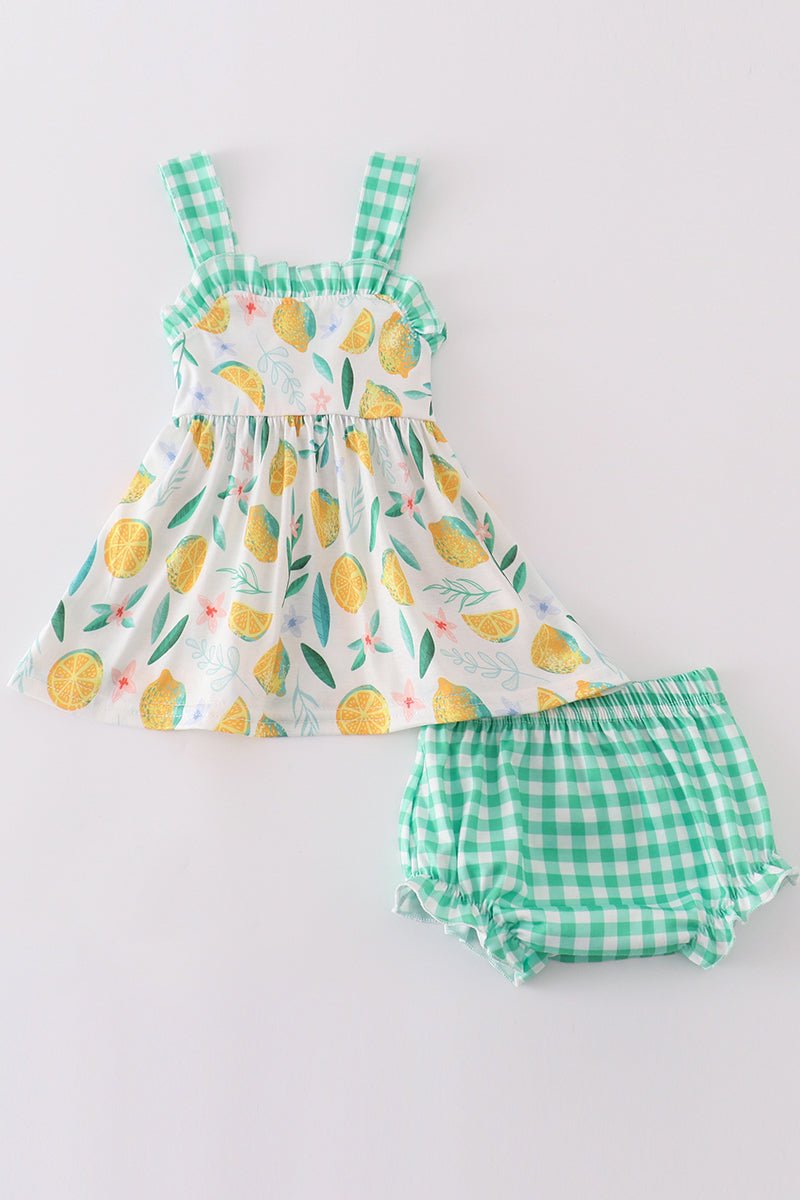 Lemon Fresh Baby Girl Outfit – Sweet & Stylish Summer Set 🍋💚 - Blue Marc