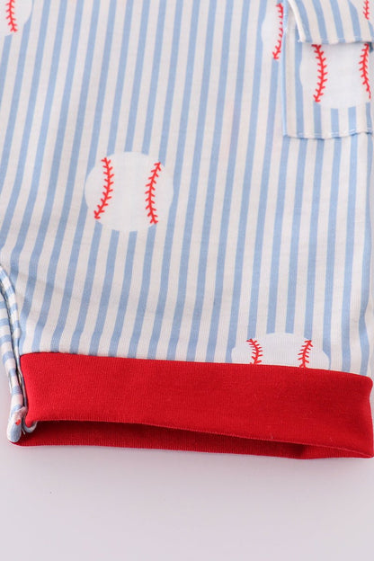 Lil' Slugger Baby Boy Romper – Perfect for Baseball Fans ⚾❤️ - Blue Marc