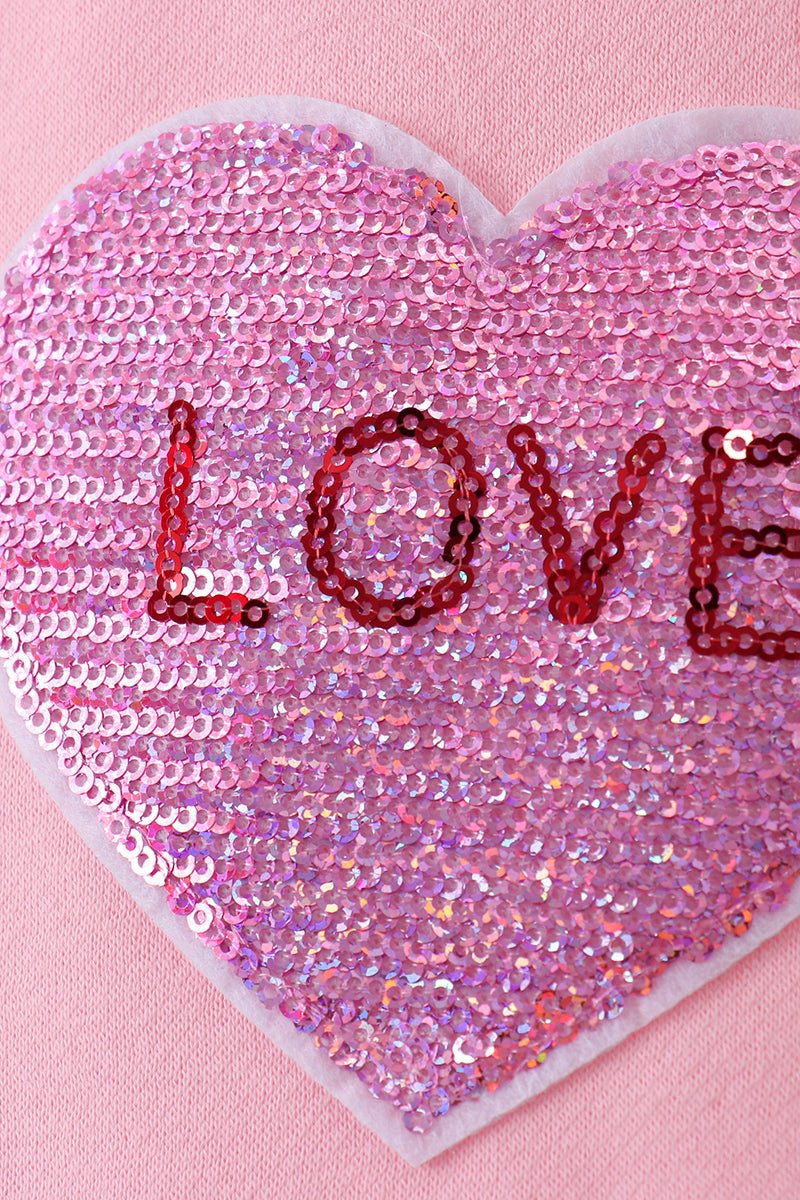 Matching Mommy & Me Valentine’s Sweatshirts – Pink Heart Print Love Set - Blue Marc