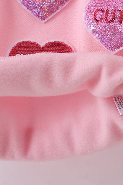 Matching Mommy & Me Valentine’s Sweatshirts – Pink Heart Print Love Set - Blue Marc