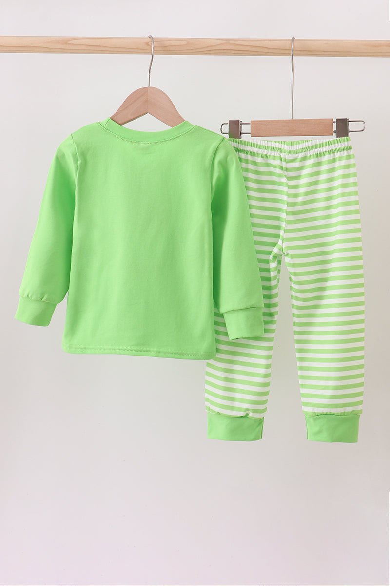 Merry Mischief Boys Grinch - Inspired Christmas Pajama Set - Blue Marc
