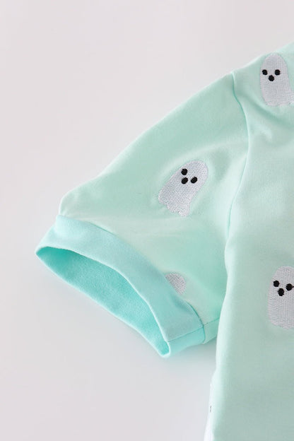 Mint Green Boys Ghost Pajama Set – Spooky Cute Sleepwear - Blue Marc