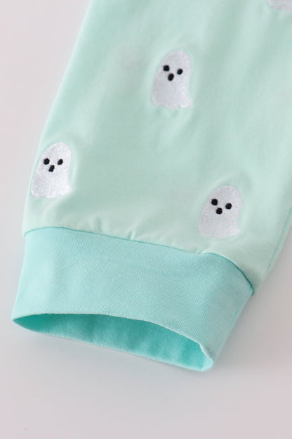 Mint Green Boys Ghost Pajama Set – Spooky Cute Sleepwear - Blue Marc